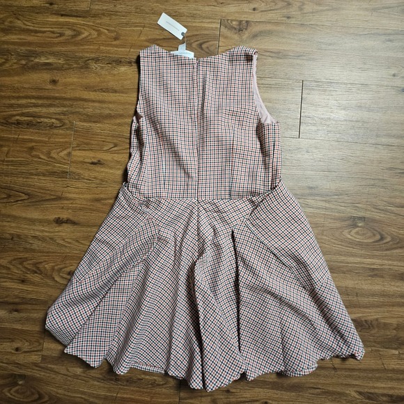 Mare Mare x Anthropologie V-Neck Mini-Check Romper S Viscose Blend Chic NWT - Picture 2 of 7